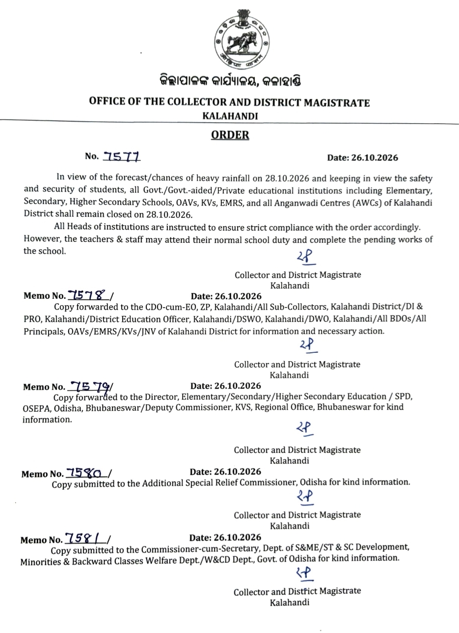 School closure on 28th Oct due to expected heavy rains ⛈️⛈️⛈